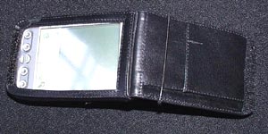 Top view of elastic holding case open