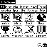 InfoBeam start screen